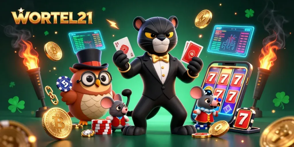 Engage with exciting slots gameplay at WORTEL21 while enjoying vibrant 3D casino action.