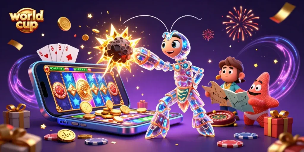 Experience the excitement of the world cup with a vibrant 3D illustration showcasing thrilling gaming elements.