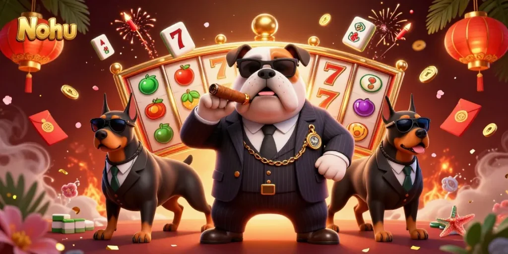 Nohu engages players with thrilling slots and jackpots in this vibrant 3D casino scene.