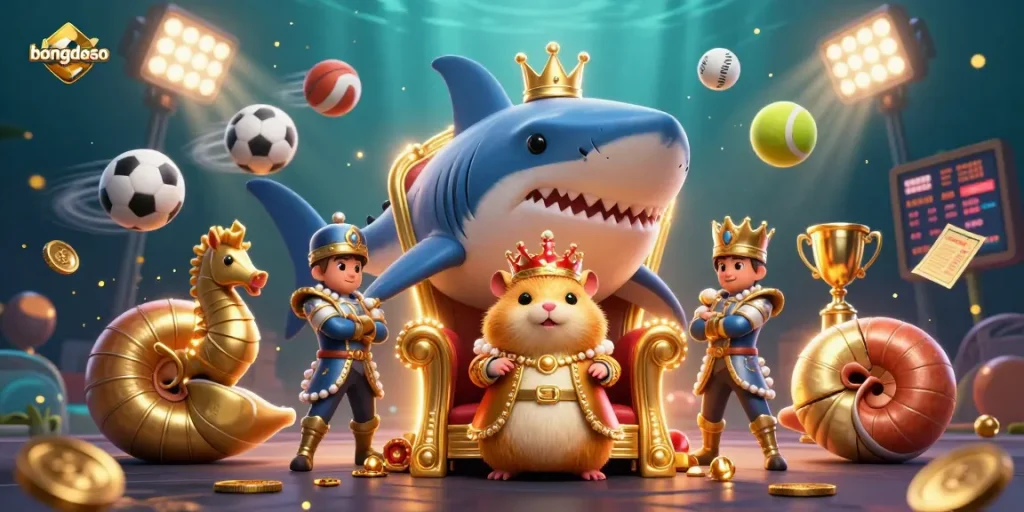 Bongdaso captures the excitement of sports betting with vibrant elements and a dynamic fantasy scene.
