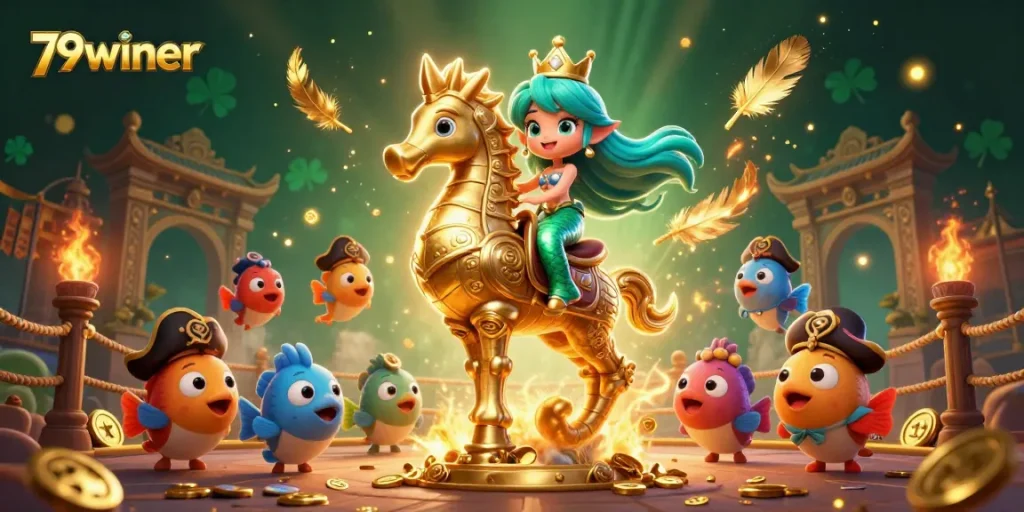 Engage with thrilling betting on 79winer with a lively casino-themed underwater scene.