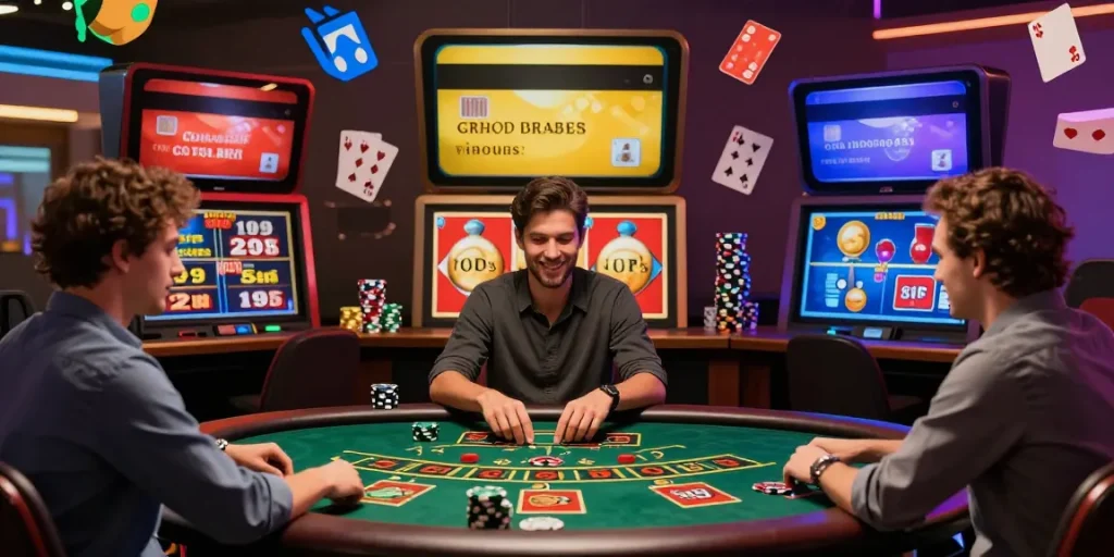 Engaging online credit card casino scene on https://jumpspace.org.uk featuring diverse players enjoying various games.