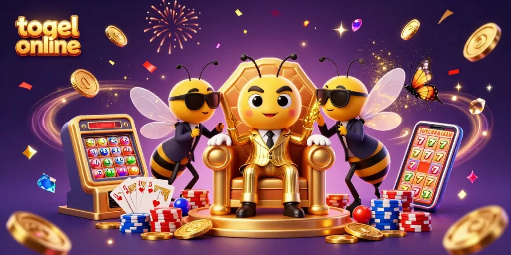 Win big with togel online in this rich, dynamic 3D casino illustration filled with excitement and rewards.