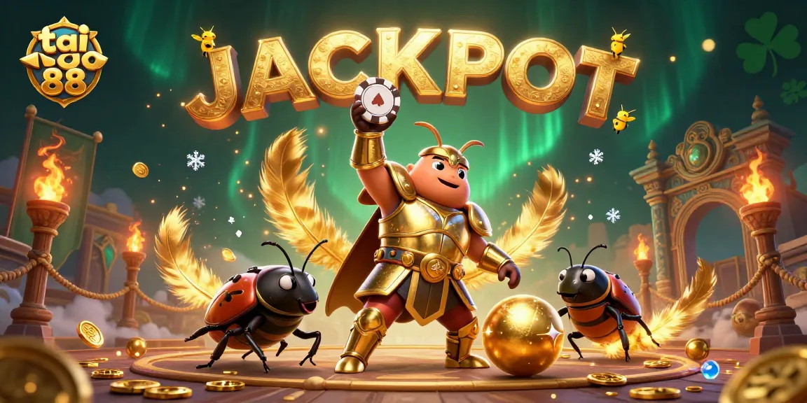 Win big with tai go 88 while enjoying an exciting jackpot scene with hercules beetle heroes!