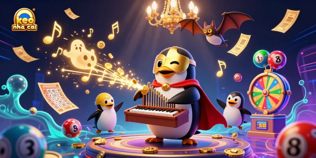Experience the thrill of keo nha cai with a vibrant illustration of a casino scene featuring animated characters and dynamic game elements.