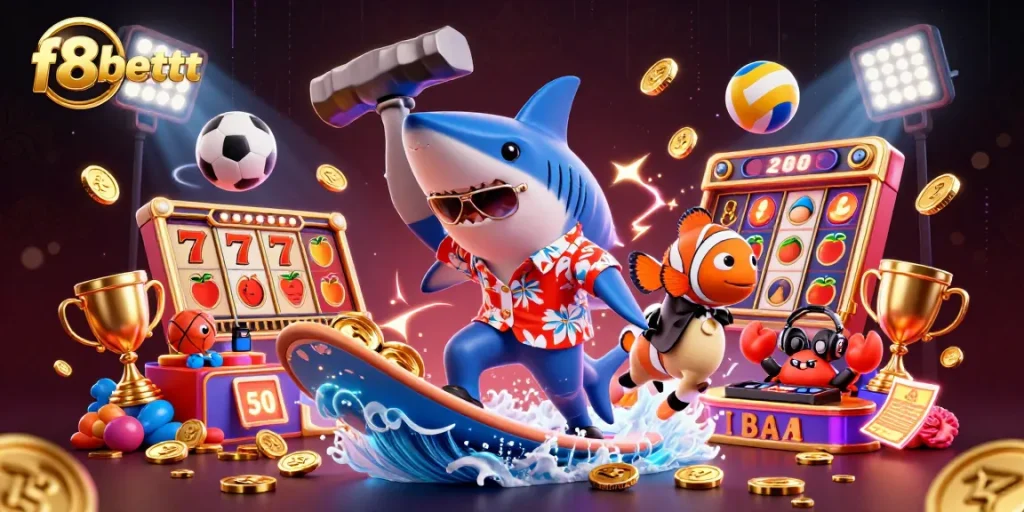 Experience thrilling slots and jackpot excitement with f8bettt in this vibrant casino scene.