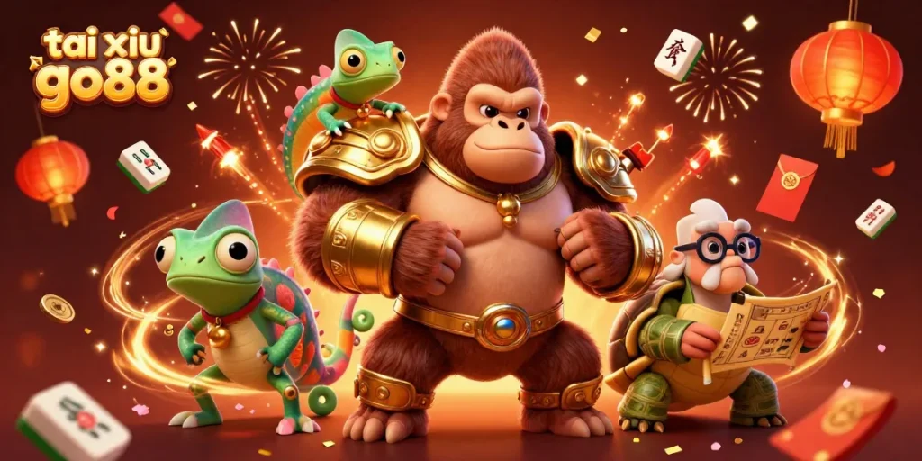 Experience the excitement of tai xiu go88 with vibrant characters and dynamic gaming elements.