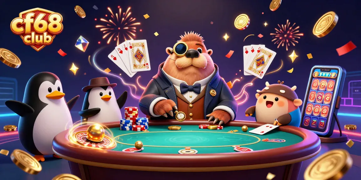 Experience the excitement of cf68 club with lively characters and casino elements in a vibrant underwater scene.