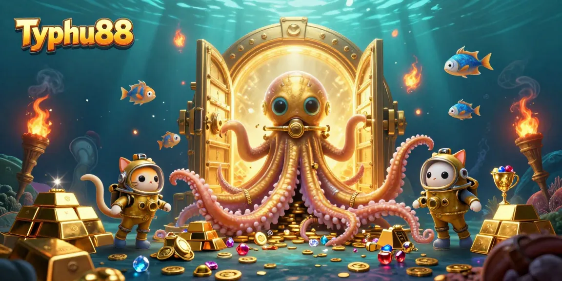 Engage with Typhu88's vibrant underwater casino adventure with treasures and mythical characters.