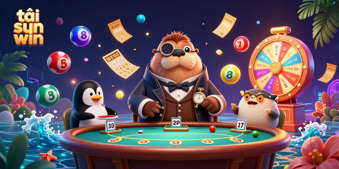 Experience excitement with tải sun win as a walrus plays poker in a colorful underwater casino.