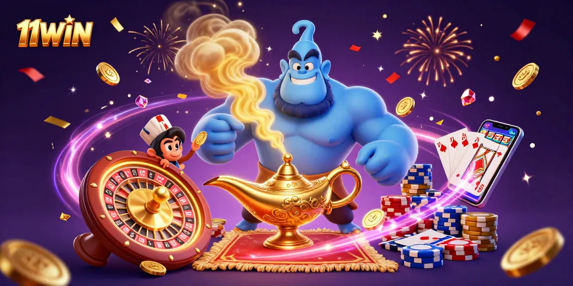 Engage with the magical 11WIN casino experience featuring vivid characters and dynamic gaming elements.