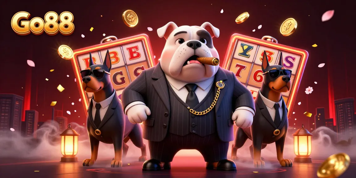 Experience thrilling gameplay at Go88 with dynamic slot reels and an animated casino theme.