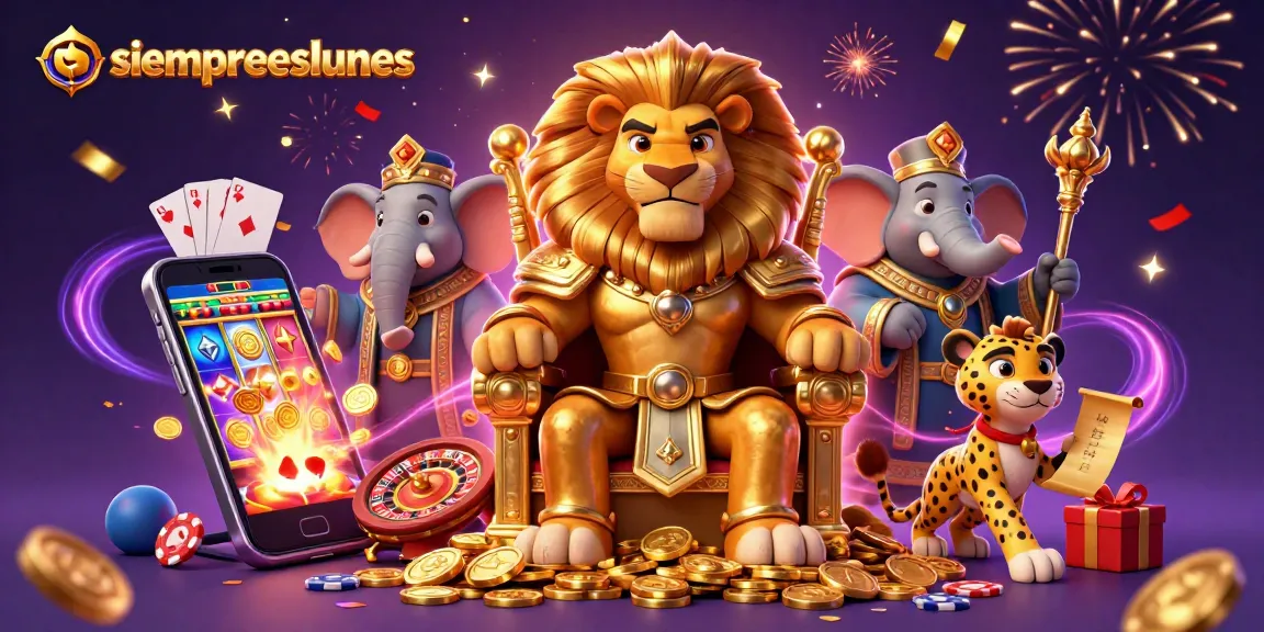 Experience thrilling gameplay with siempreeslunes as the lion king reigns over a vibrant casino world.