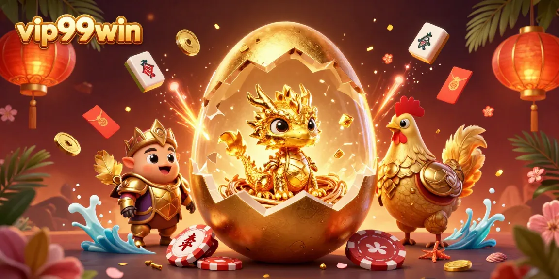 Experience the thrilling world of vip99win with a golden dragon amidst vibrant casino elements.