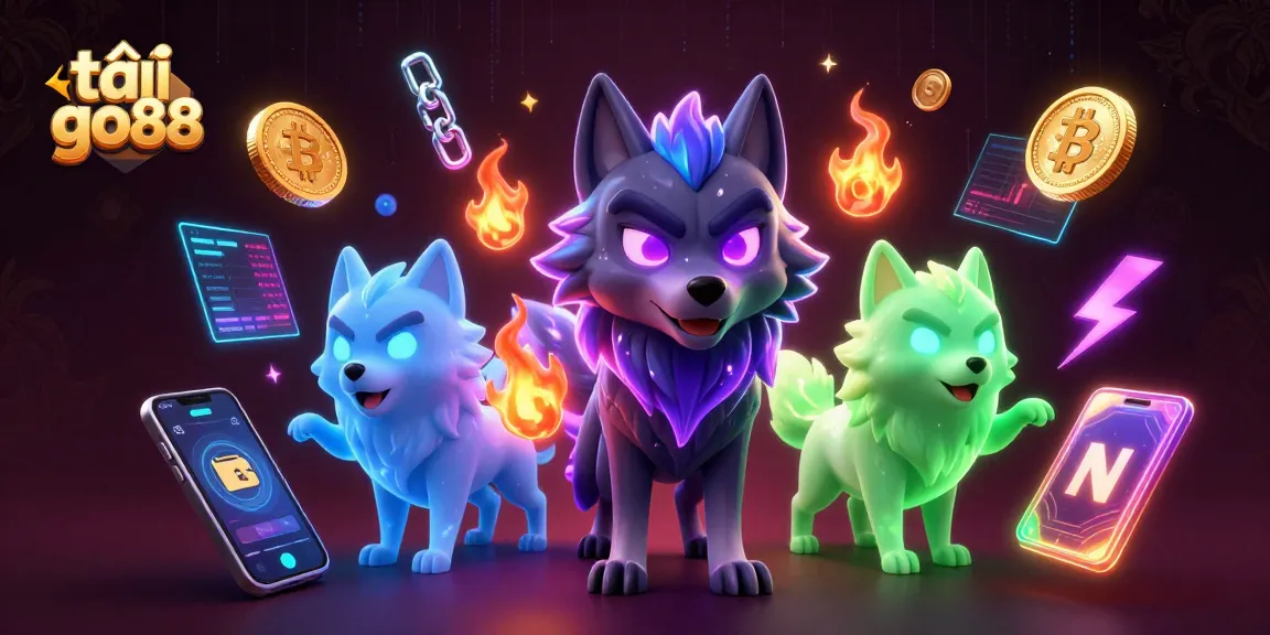 Engage with the vibrant energy of tải go88 through this dynamic casino scene showcasing crypto elements.
