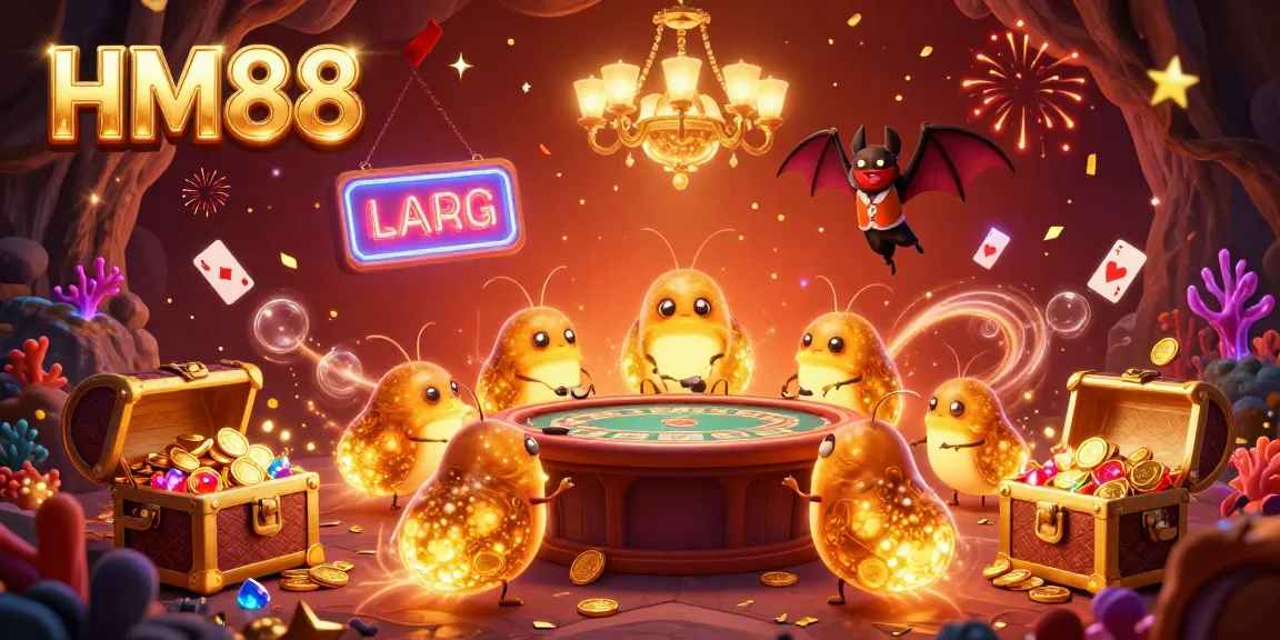 Engage in thrilling gaming experiences at HM88's cave casino illuminated by glowworms and a bat dealer.