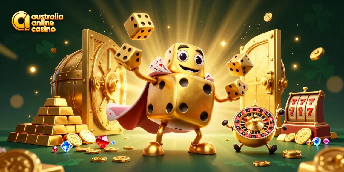 Win big with exciting games at australia online casino featuring vibrant casino characters and golden treasures.